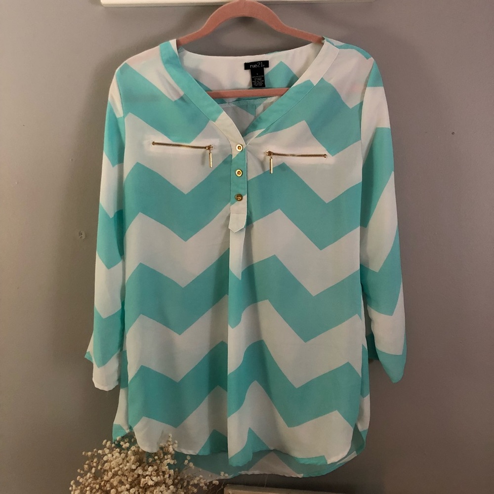 Beautiful Blue and White Blouse